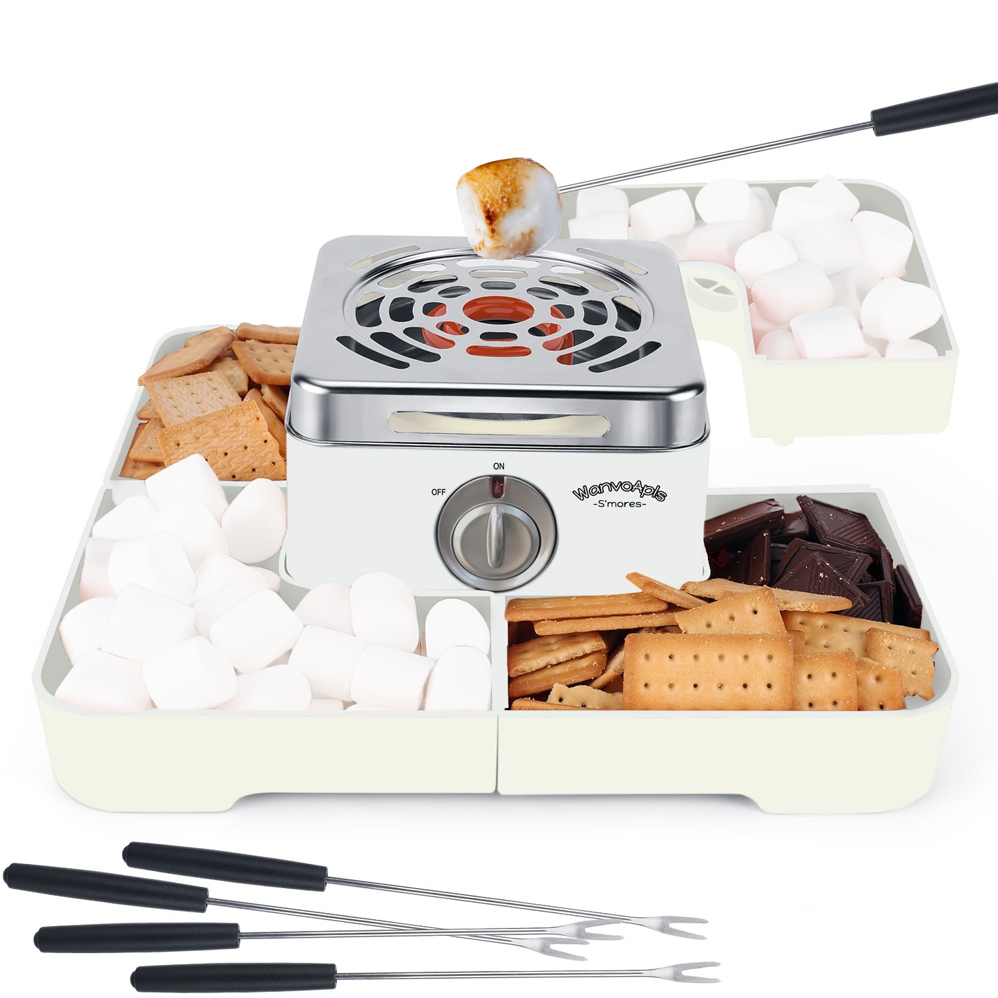 WANVOAPLS Electric Smores Maker Indoor Flameless Roaster