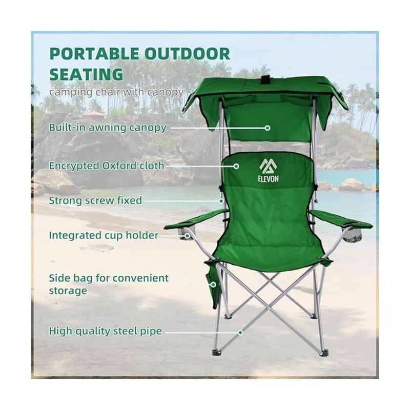 BalanceFrom Canopy Chair Folding Camping Recliner Support with Carrying Bag