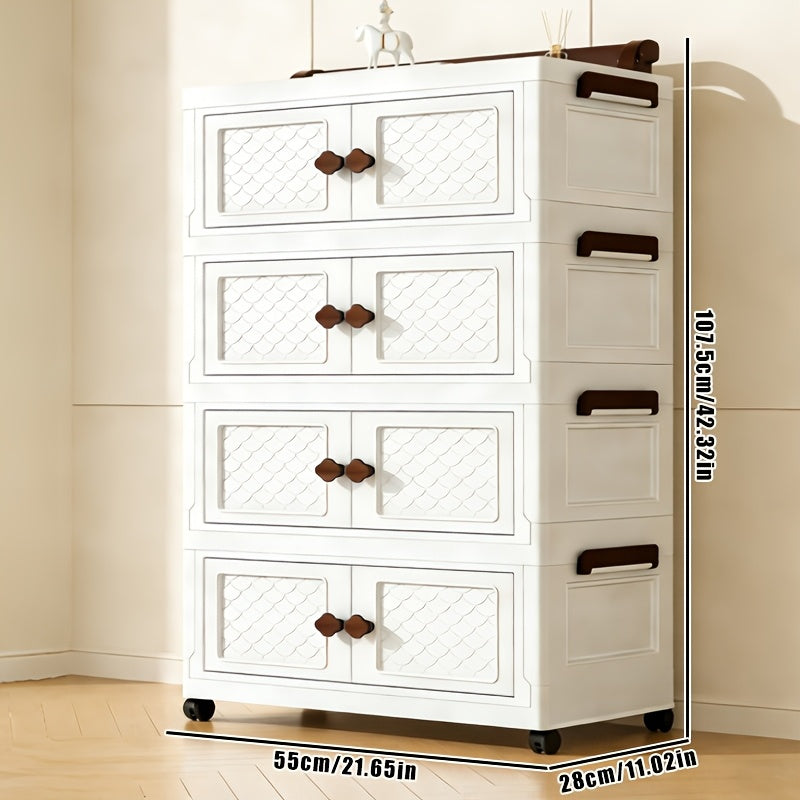 5 Tier Bathroom Folding Storage Cabinet White For Toiletries And Medicines