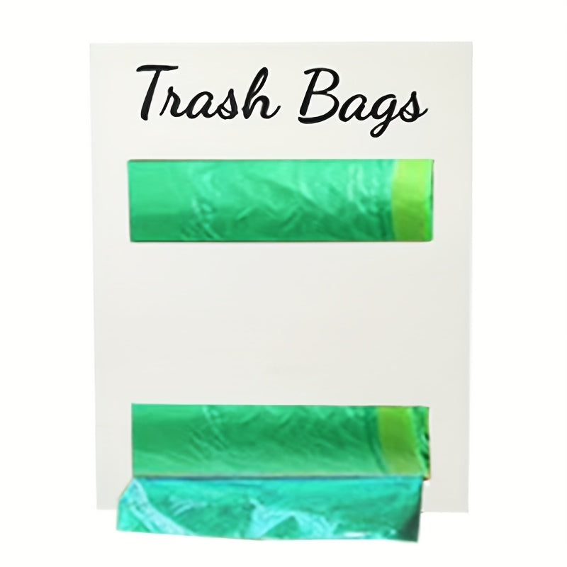 Wooden 2 In 1 Garbage Bag Holder And Storage Box Wall Mounted Organizer