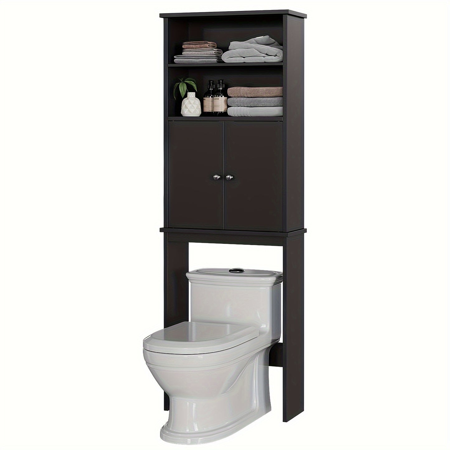 JY QAQA Over The Toilet Storage Cabinet White Space Saver With Adjustable Shelf