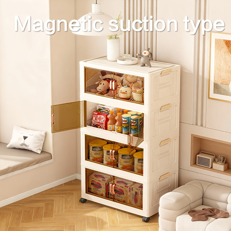 5 Pack Stackable Storage Bins With Rolling Drawers For Closet Organization