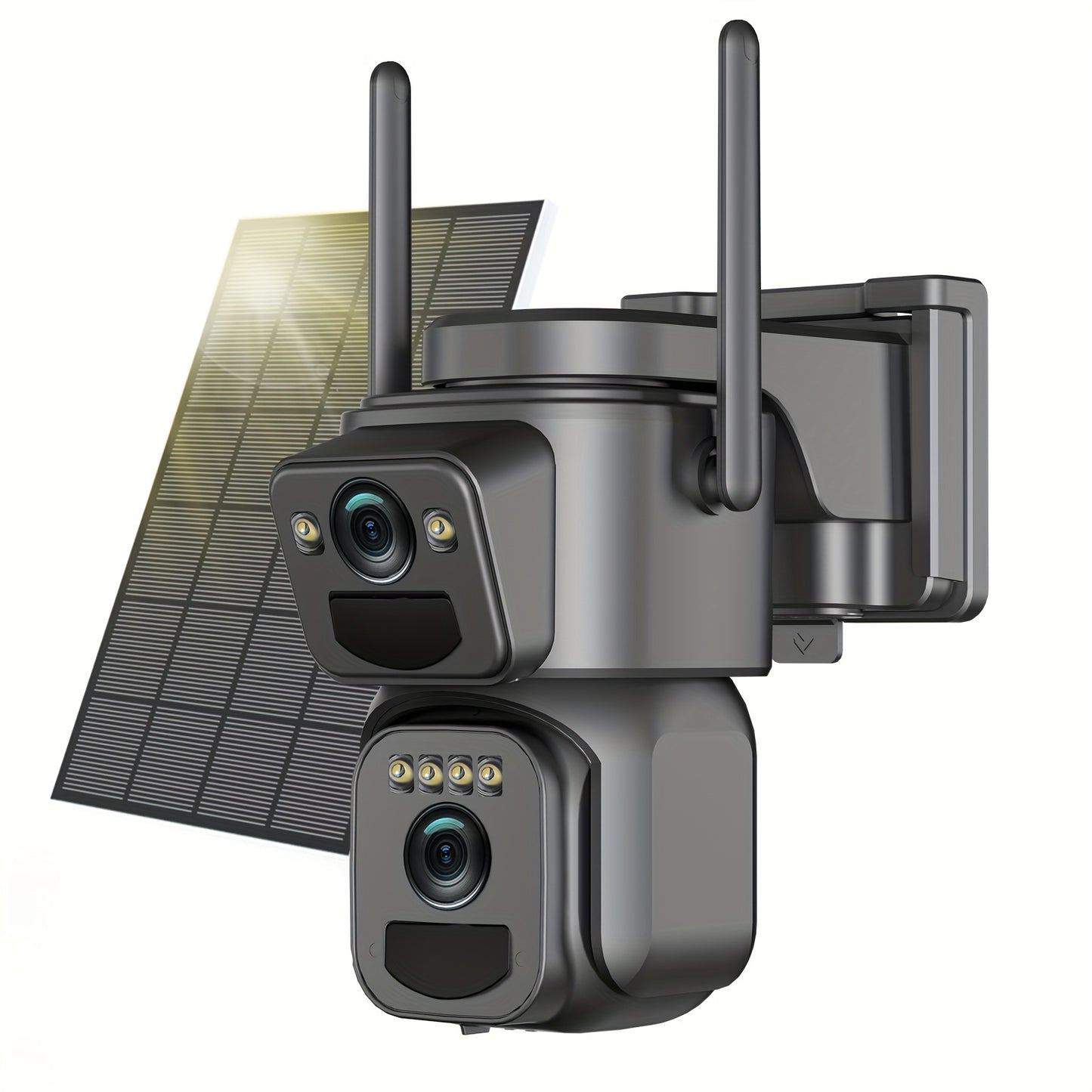 IP66 Waterproof Solar CCTV Camera 2K 10X Zoom 360 Degree Spotlight