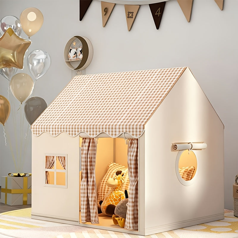 Checkered Play Tent With Window For Kids Indoor Outdoor Princess Castle