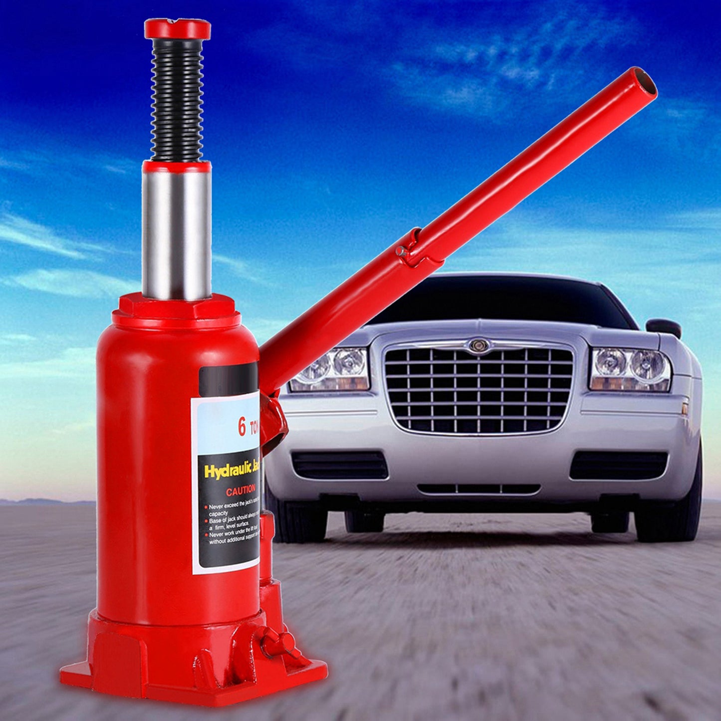 6T Hydraulic Bottle Jack For Lifting Cars Vans And Vehicles
