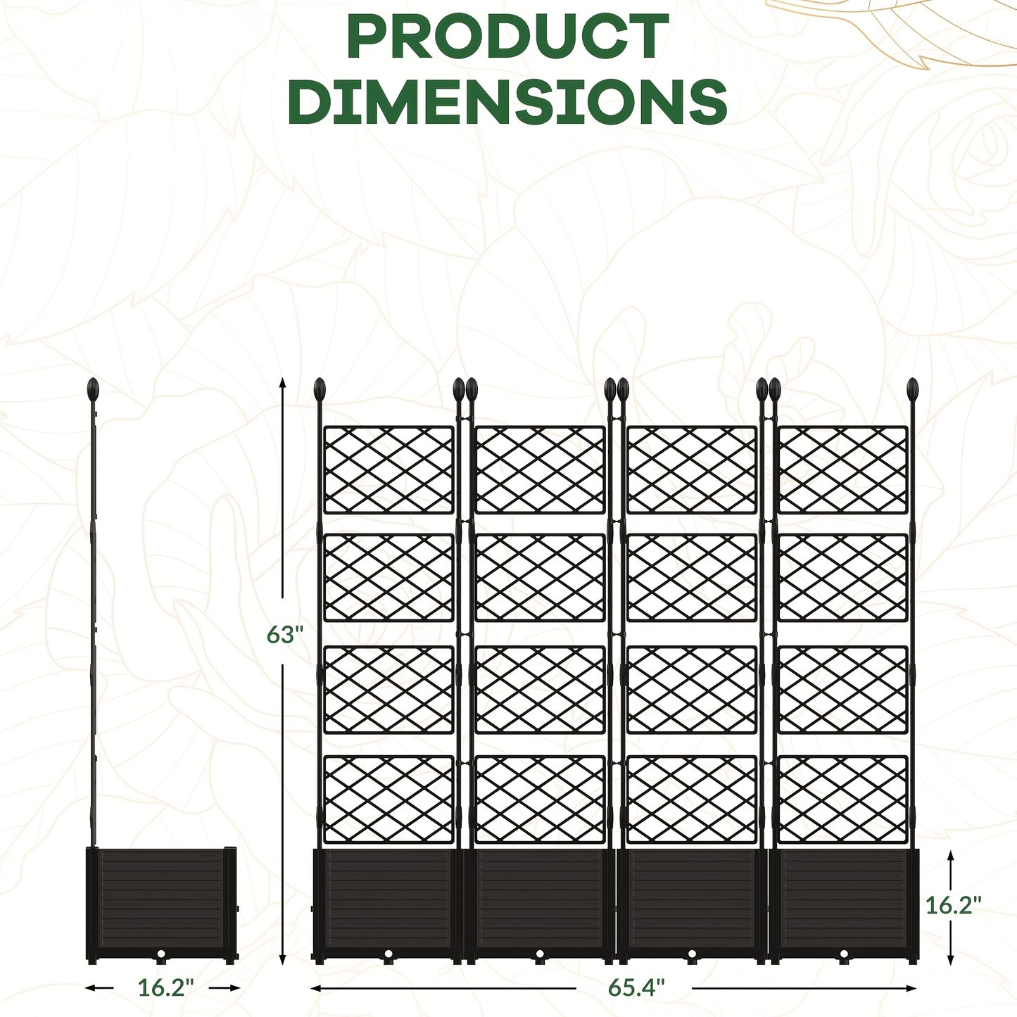 3 Piece Raised Garden Bed Kit 50 Inch By 63 Inch Vertical Garden Box Balcony