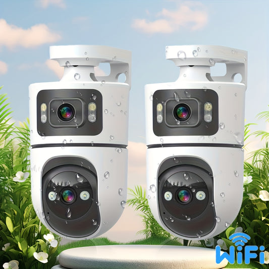 2K Dual Lens PTZ Outdoor Security Camera With 355 Rotation And Dual Band WiFi