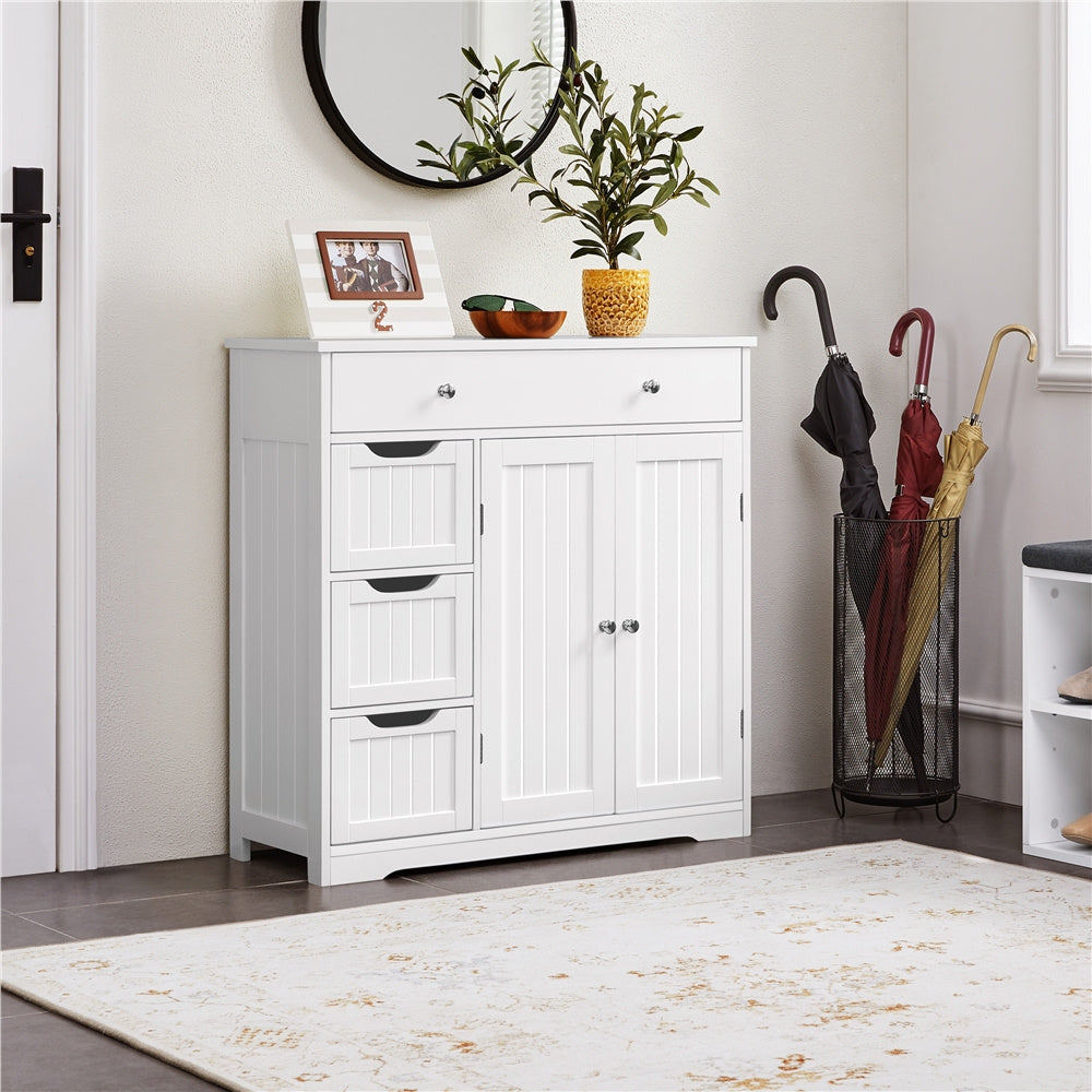 Costoffs Bathroom Storage Cabinet With 4 Drawers And 2 Doors Moisture Resistant