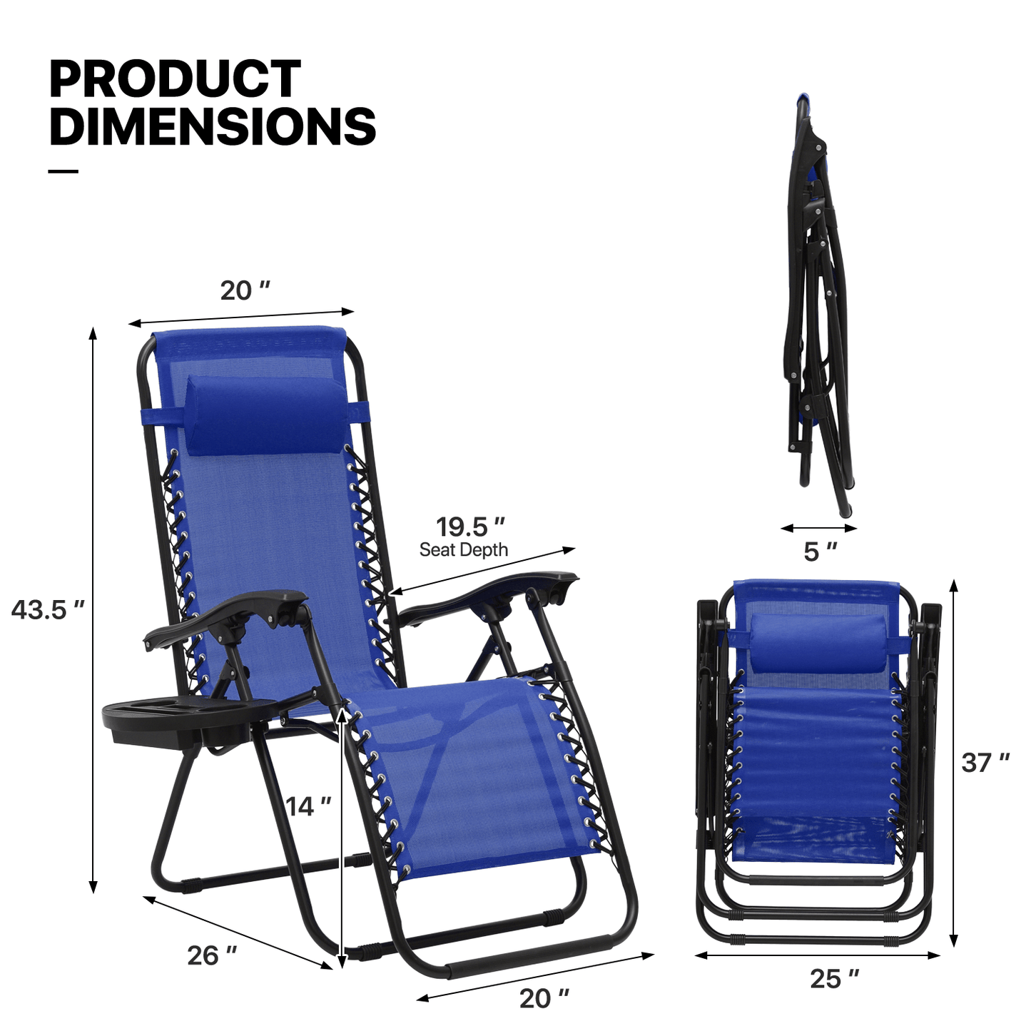 MoNiBloom Zero Gravity Chairs Set of 2 Outdoor Folding Patio Lounge Chairs