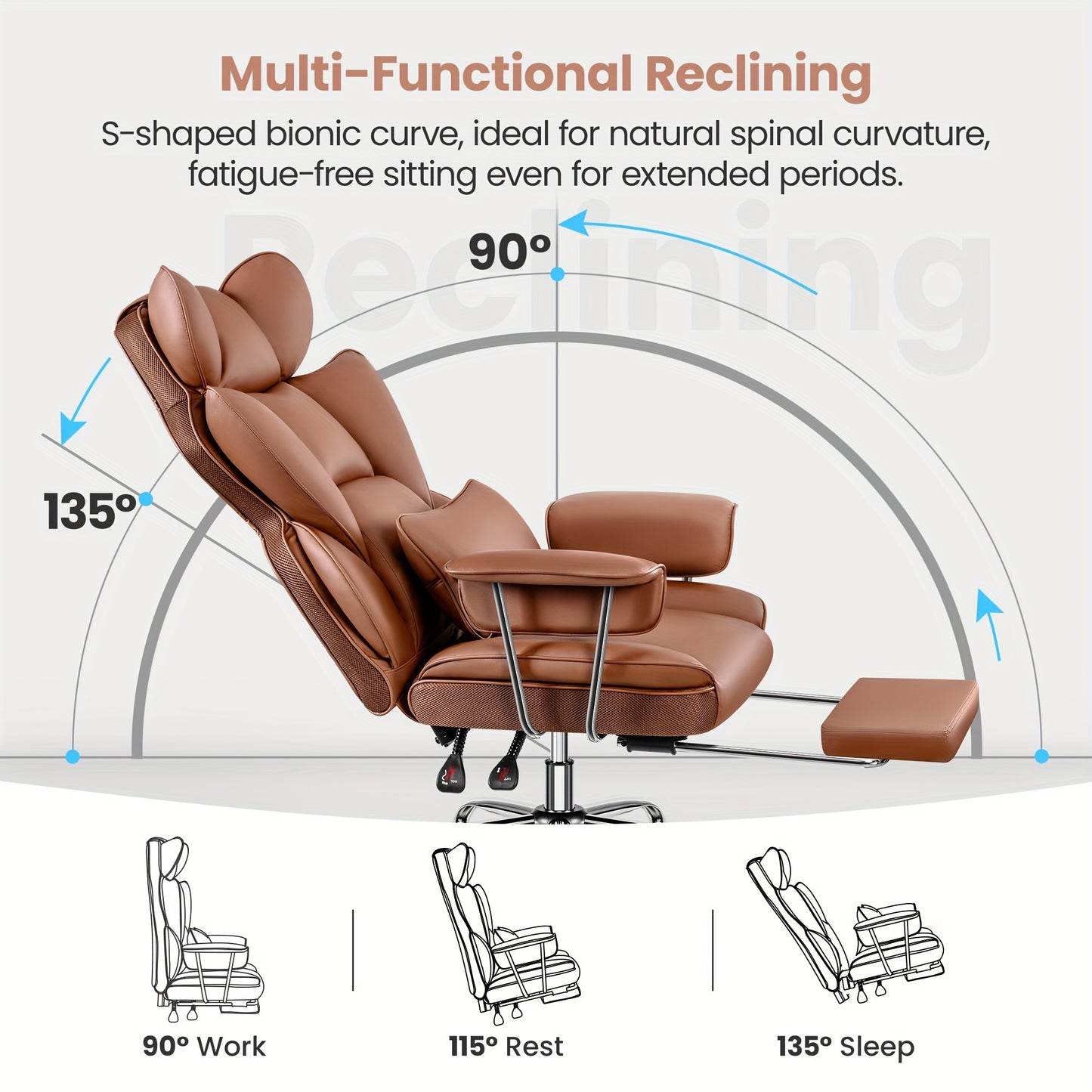 Premium Plus-Size Ergonomic Video Game Chair - Executive High-Back Leather Seat with Enhanced Lumbar Support, Integrated Footrest, and Adjustable Armrests for Ultimate Comfort in Spacious Homes and Offices