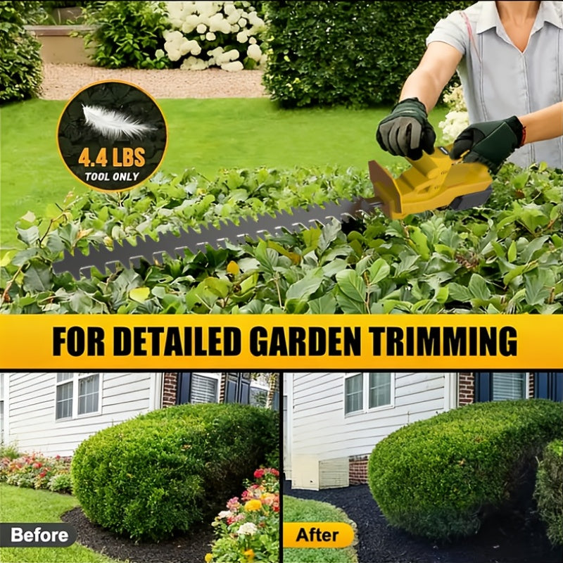 21V Rechargeable Hedge Trimmer With Rotating Handle For Lawn And Shrub Care
