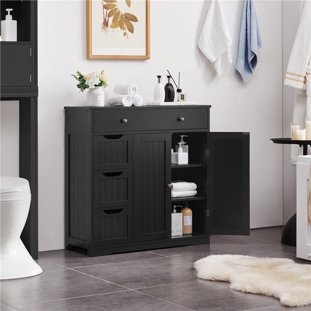 Costoffs Bathroom Storage Cabinet With 4 Drawers And 2 Doors Moisture Resistant