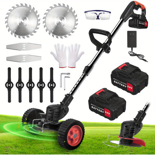 2025 Cordless Electric Weed Eater 24V 2x4.0Ah Battery 4in1 Lawn Trimmer