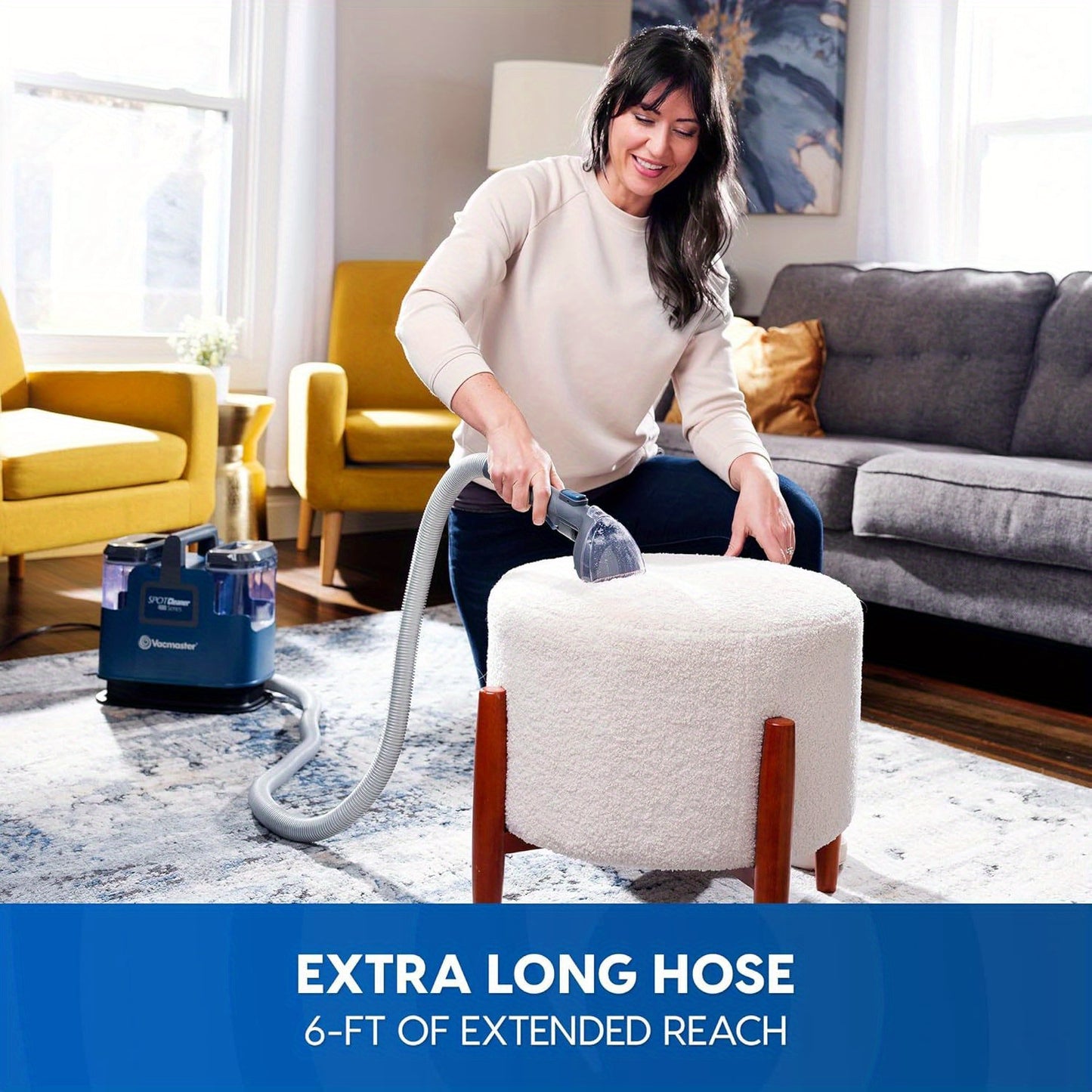 400 Series Portable Carpet & Upholstery Spot Cleaner Machine, 15Kpa Power Suction With Versatile Tools For Pets, Area Rugs And Couches