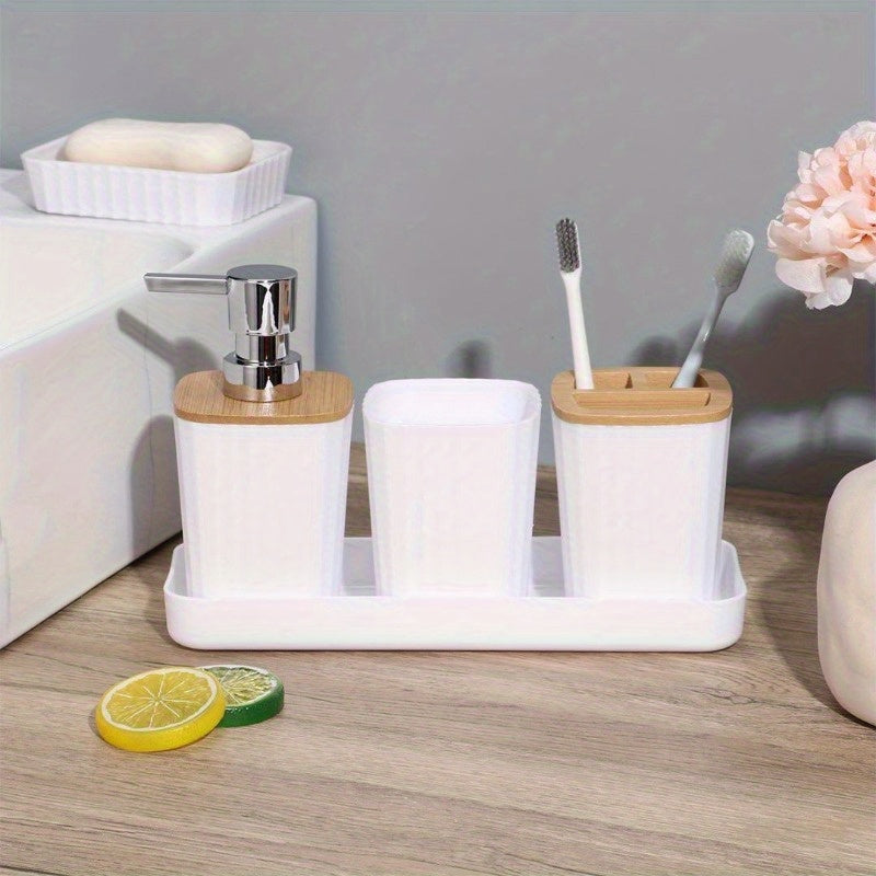 Rectangular Modern Bathroom Accessories Set With Soap Dish And Toothbrush Holder