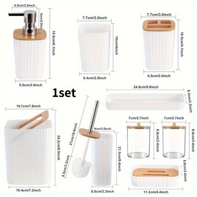 Rectangular Modern Bathroom Accessories Set With Soap Dish And Toothbrush Holder