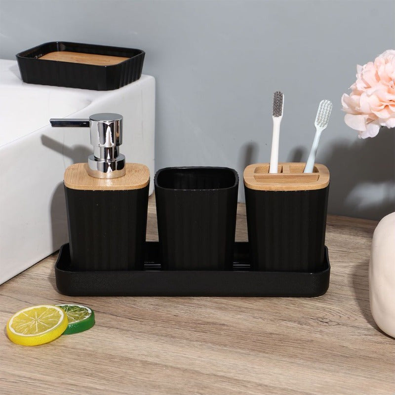 Rectangular Modern Bathroom Accessories Set With Soap Dish And Toothbrush Holder