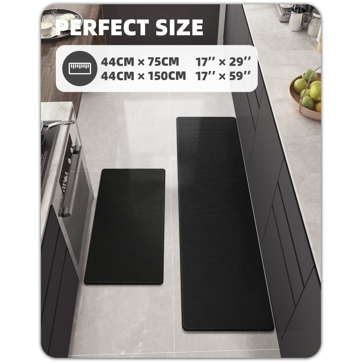 2pcs Kitchen Mat Non-Slip Kitchen Floor Mat.