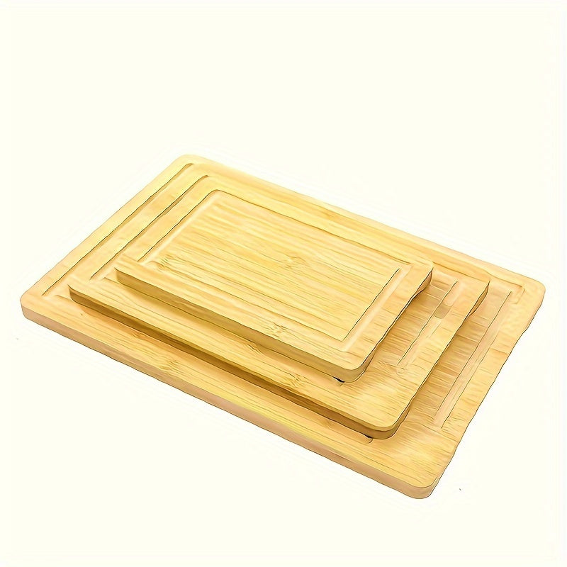 Bamboo Cutting Board Heavy Duty Non Slip Deep Juice Groove Easy Clean
