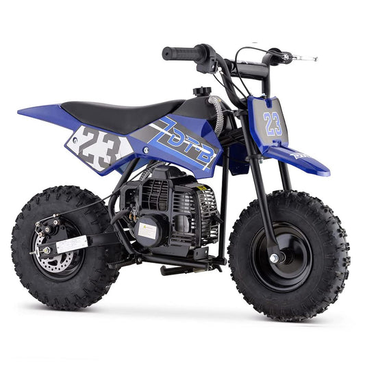 Mini Off-Road Dirt Bike, 49 CC 2-Stroke Gas Bike with Off-Rode Tire, Suspensions, Disc Brakes, Max Load 160Lbs, Max Speed 18Mph
