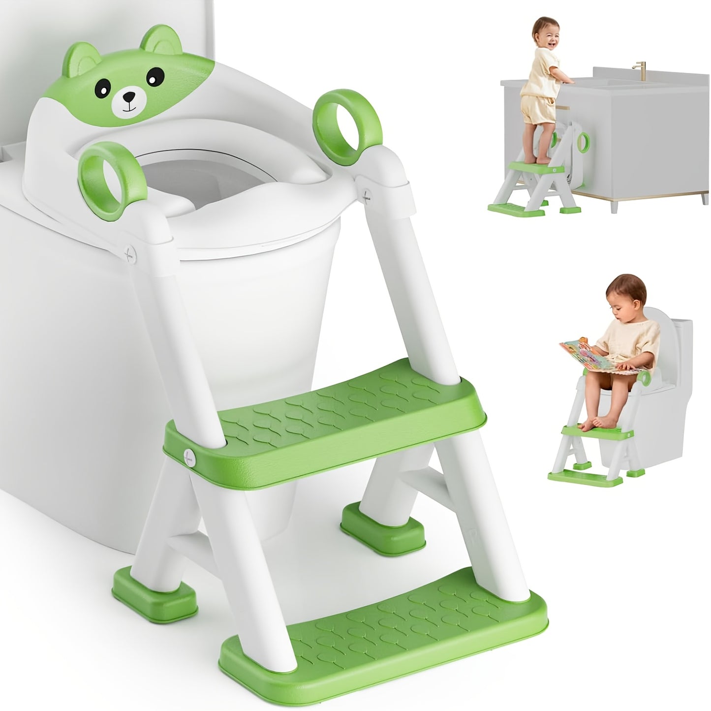 2 in 1 Potty Training Toilet With Steps And Handrails