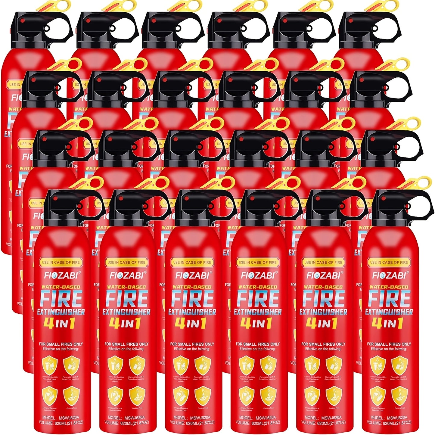 Portable Fire Extinguisher | 4-in-1 Small Fire Extinguisher For Home, Garage, Kitchen, Car | For Electric, Textile And Grease Fires | Non-Toxic, Easy Clean | Wall Mount Include