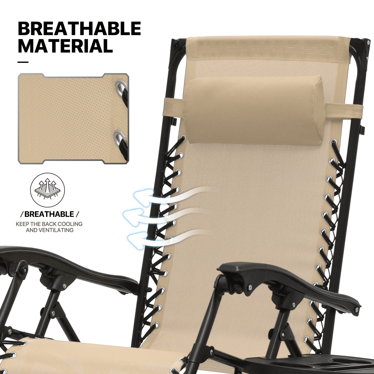 MoNiBloom Zero Gravity Chairs Set of 2 Outdoor Folding Patio Lounge Chairs