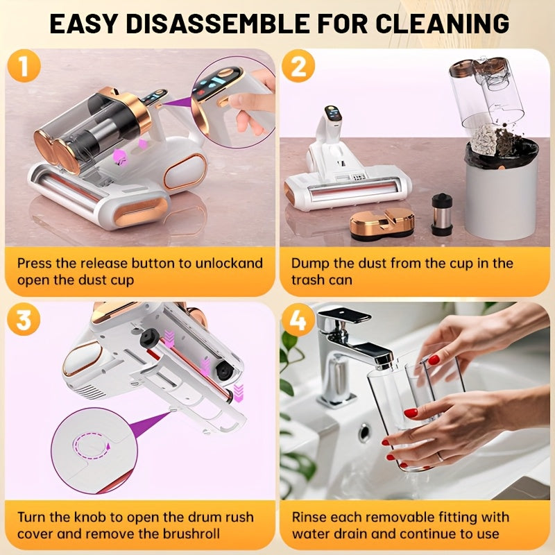 Mattress Vacuum Cleaner With UVC 16Kpa Handheld Suction