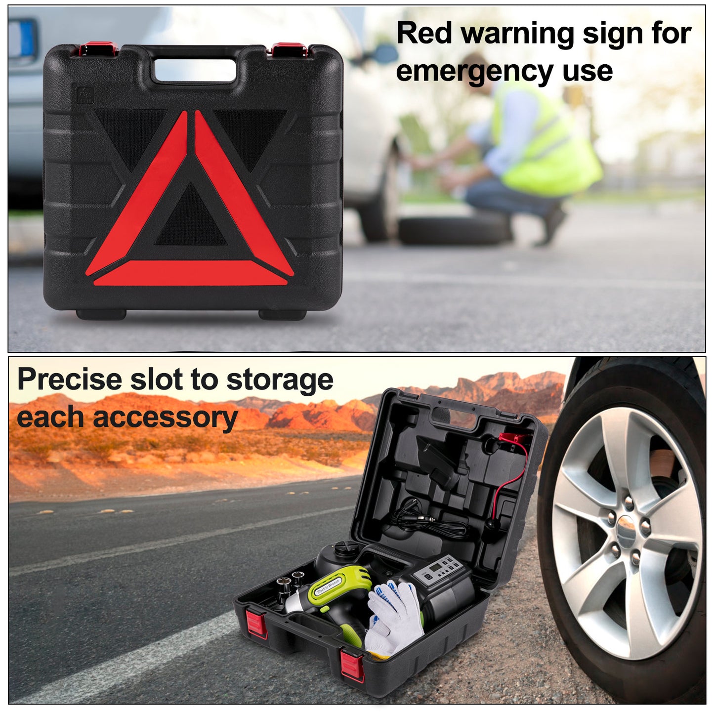 VEVOR 5 Ton Electric Car Jack With Hydraulic Floor Jack LED Light Impact Wrench