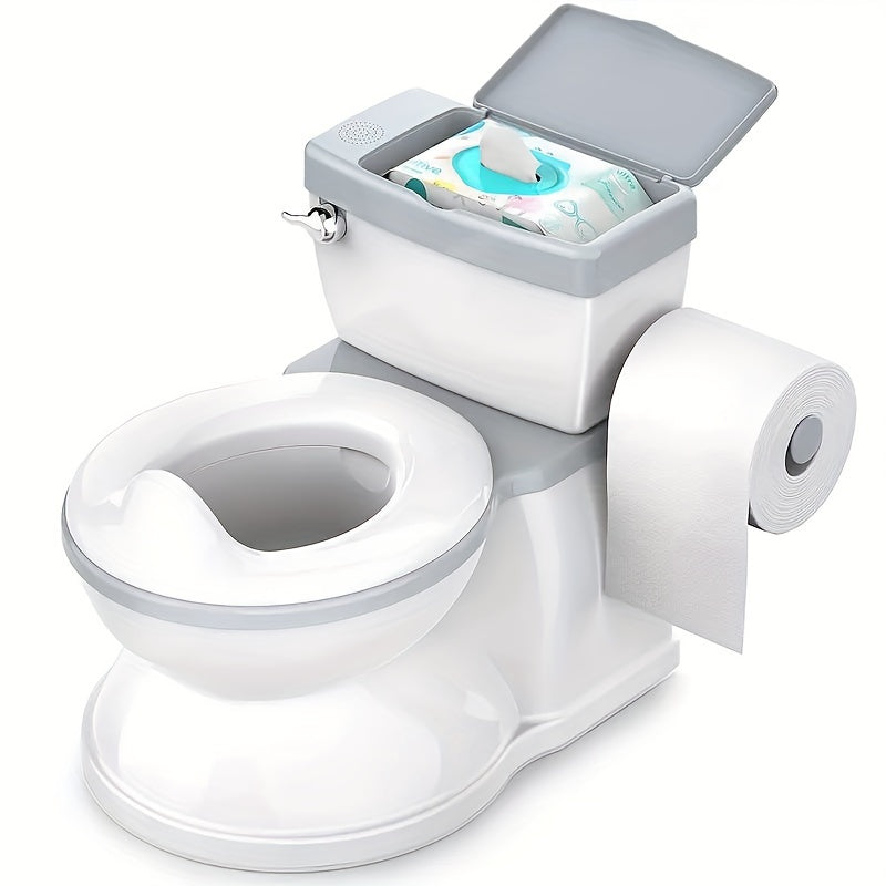 Real Feel Diaper Seat with Wipe Storage, Transition Seat And Disposable Liner - Realistic Toilet - Easy to Clean And Assemble (Gray), 4Th of July, And Closeout