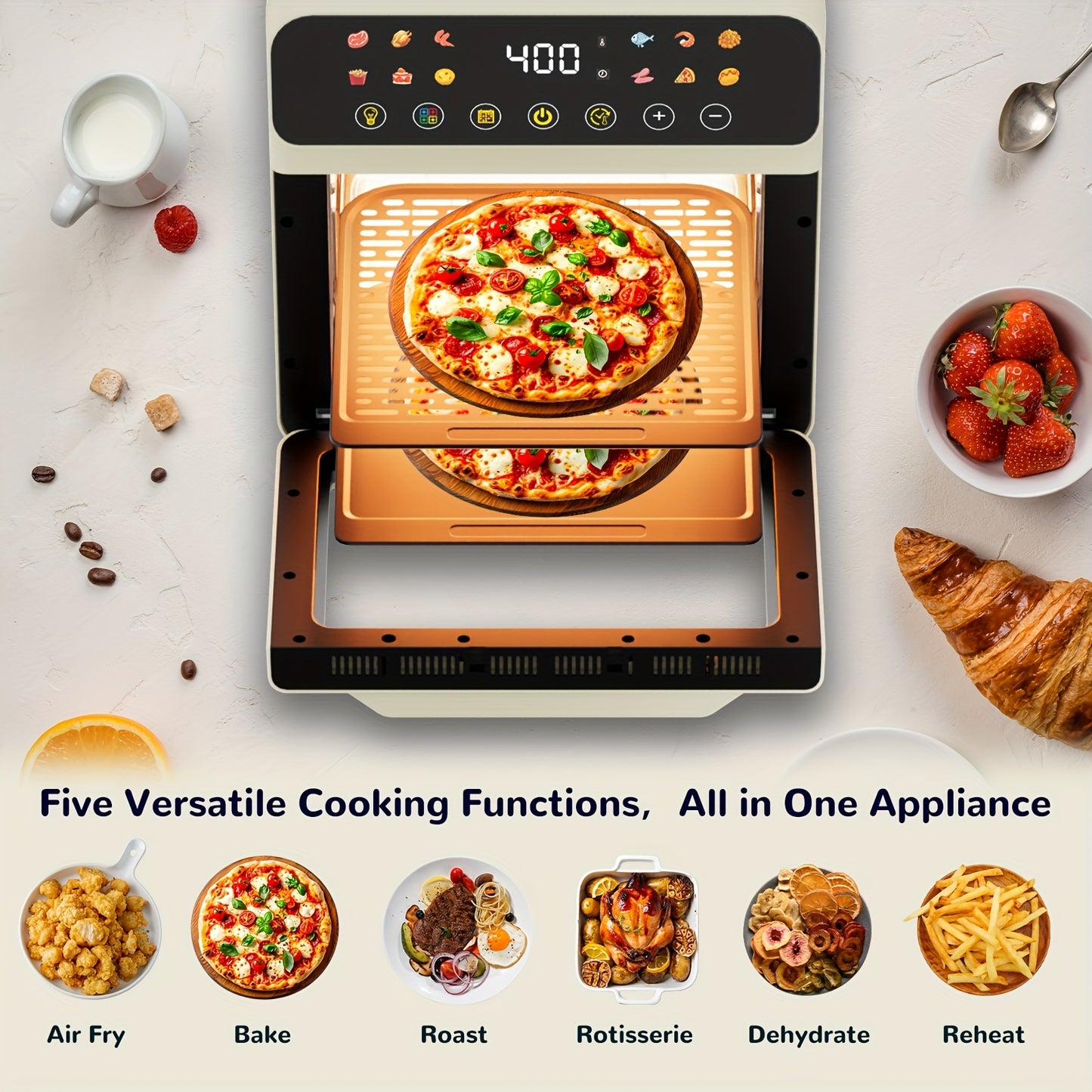 Smart Air Fryer Oven 12 Quart 12in1 With Presets And Light