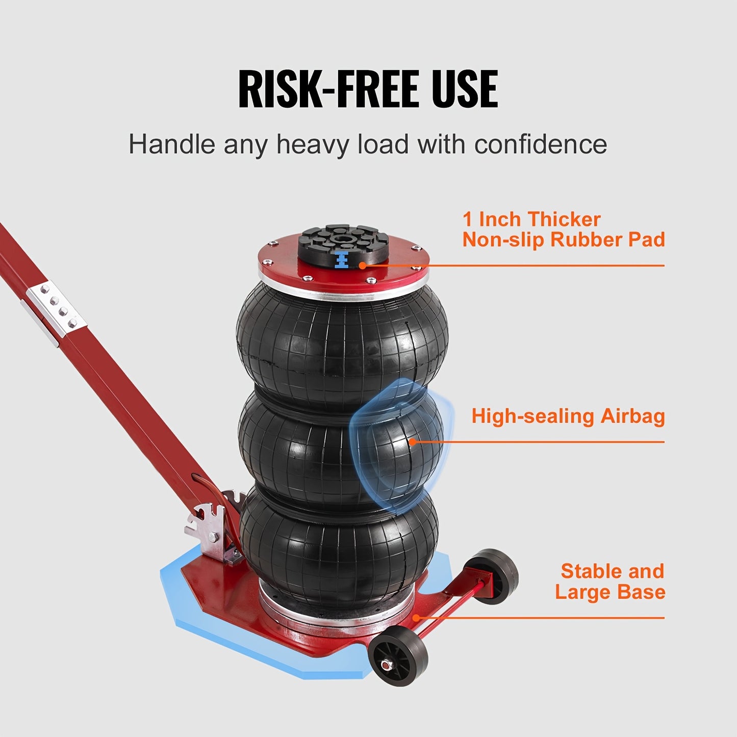 Happybuy 3 Ton Red Aluminum Pneumatic Jack 6600 Lbs Lift 17.7 Inch