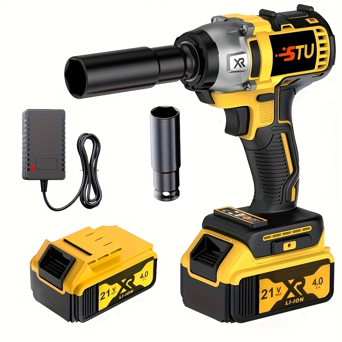 21V Wireless Impact Wrench High Torque Kit With 4000mAh Battery