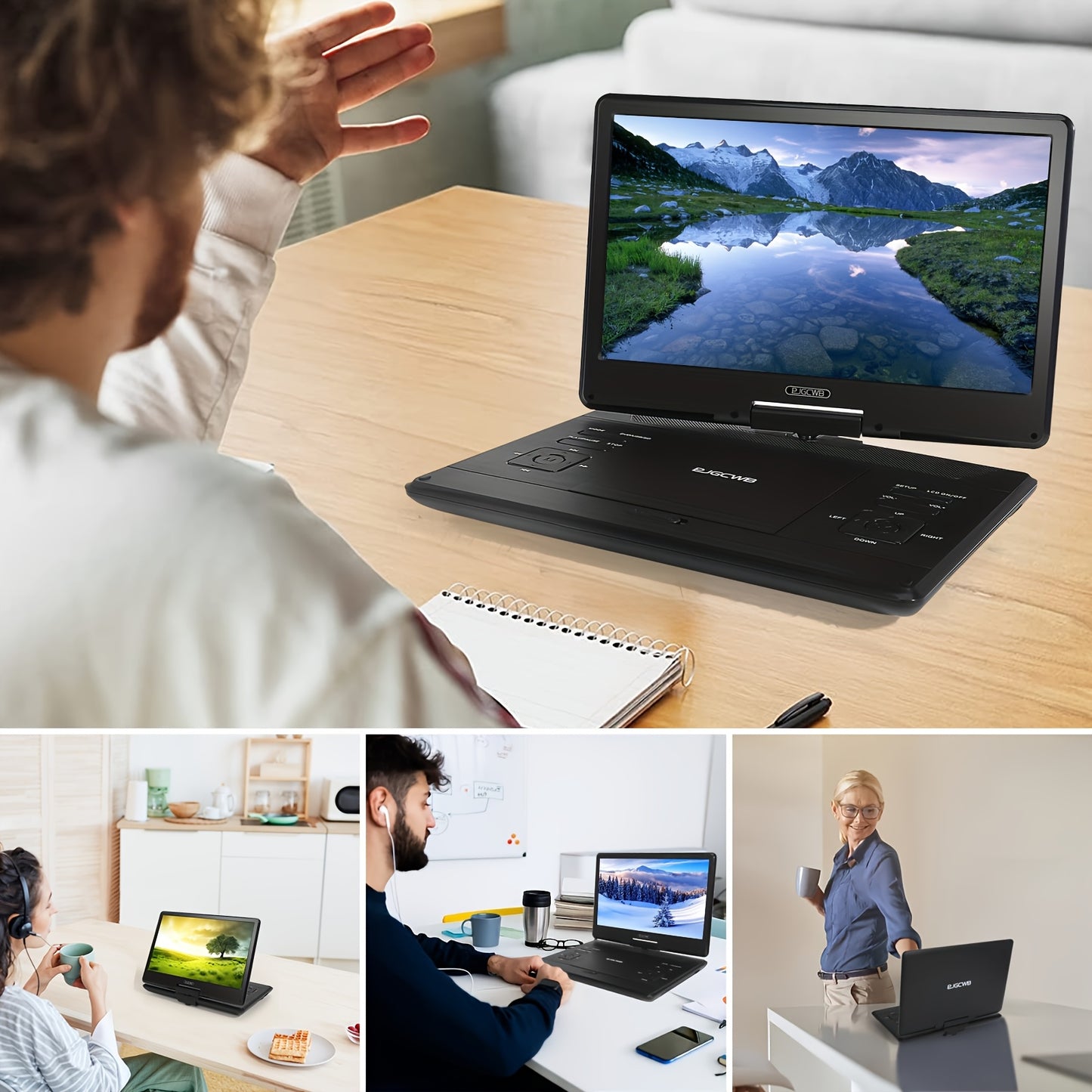 Portable DVD Player 14.1 Inch HD Screen 4 To 6 Hour Battery