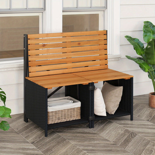 Outdoor Convertible Bench LIFEZEAL 2 In 1 Picnic Table Set Garden Loveseat