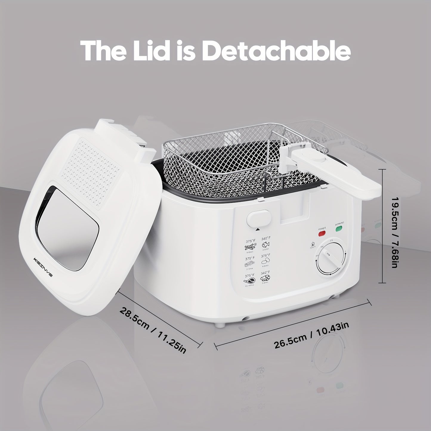 1500W Electric Deep Fryer With Adjustable Temp Control