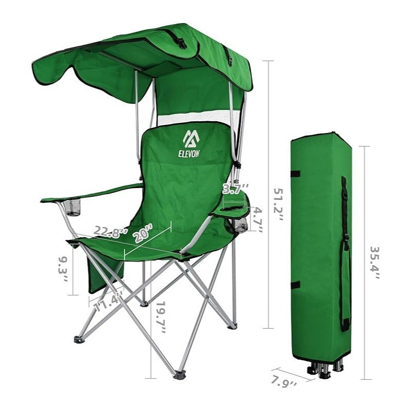 BalanceFrom Canopy Chair Folding Camping Recliner Support with Carrying Bag