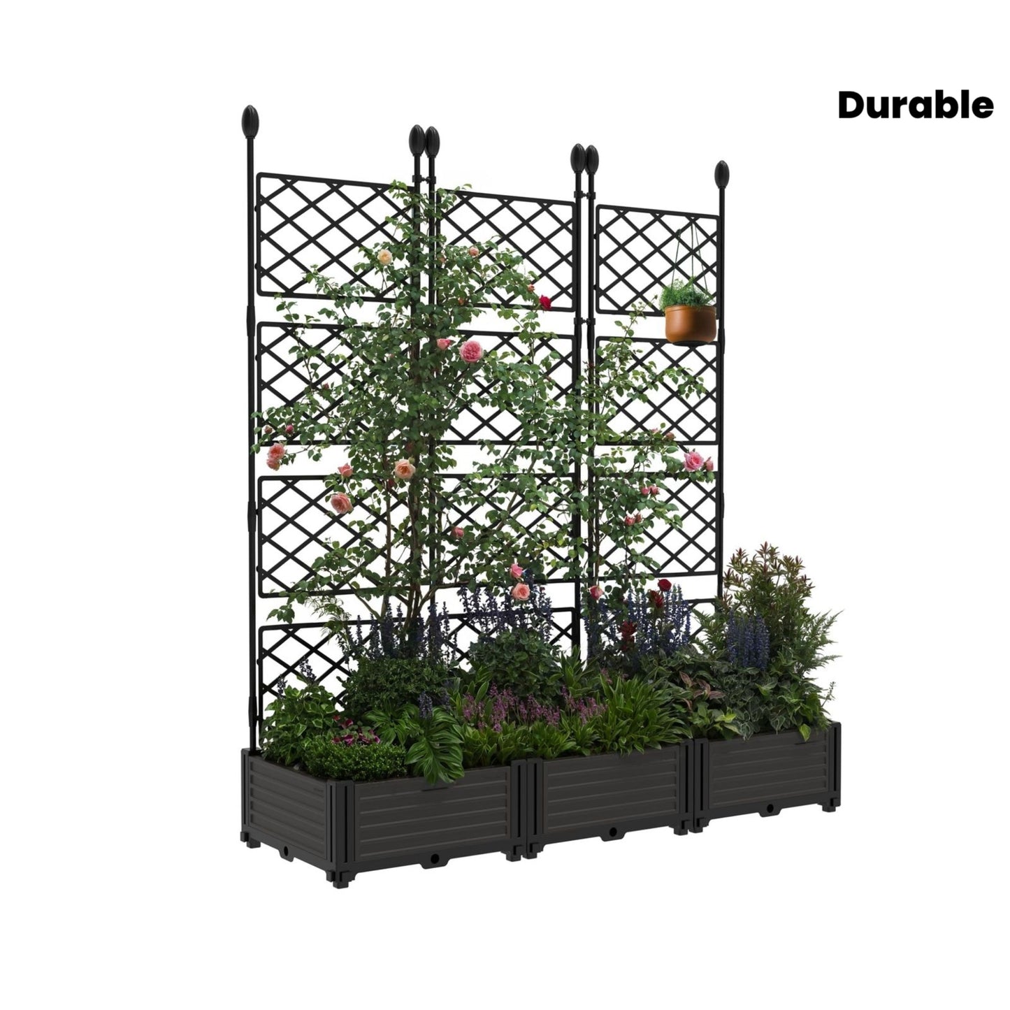3 Piece Raised Garden Bed Kit 50 Inch By 63 Inch Vertical Garden Box Balcony