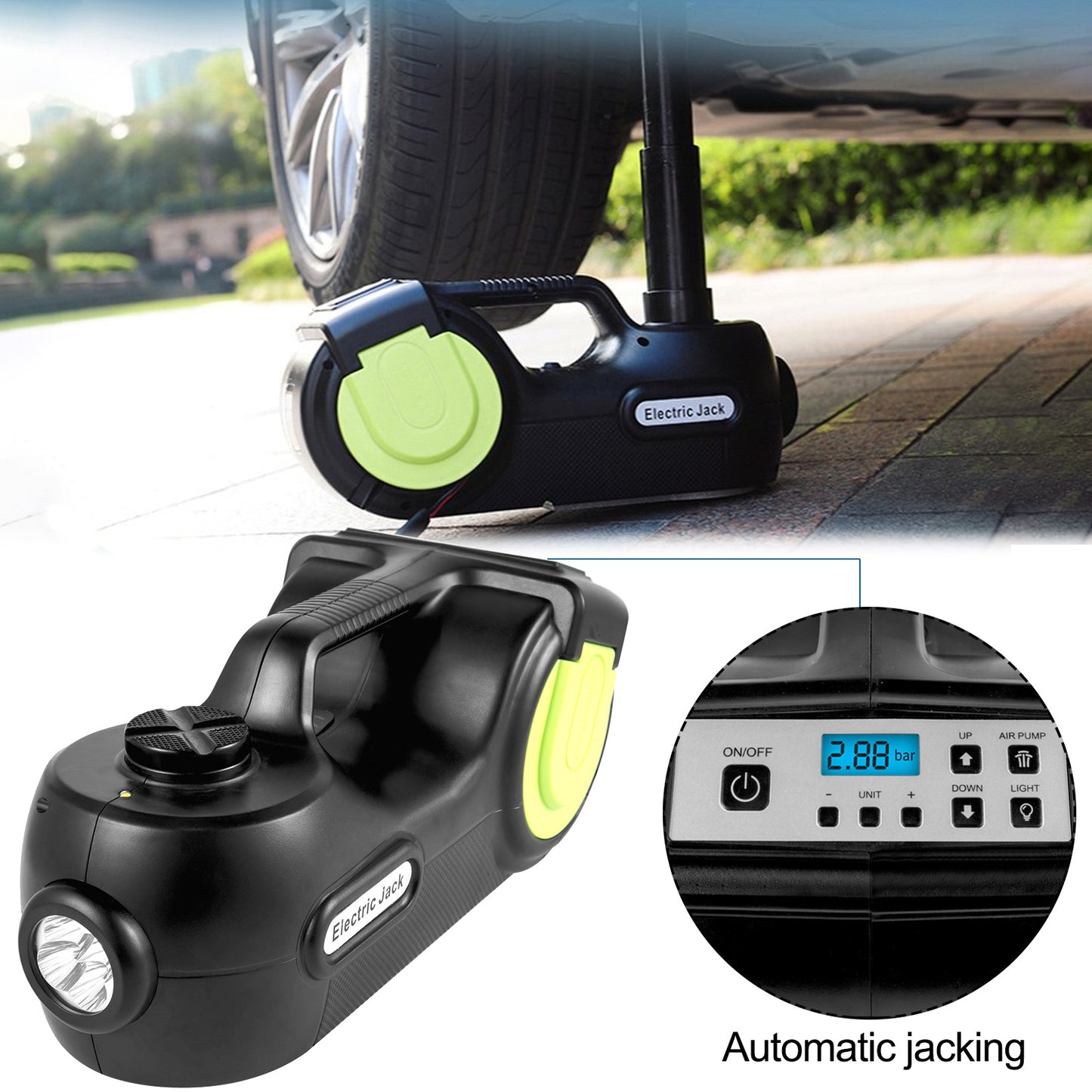 VEVOR 5 Ton Electric Car Jack With Hydraulic Floor Jack LED Light Impact Wrench