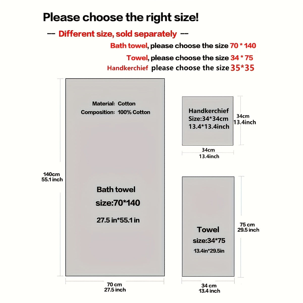 100 Percent Cotton Luxury Towel Set Six Piece Bath Spa Towels Washcloths