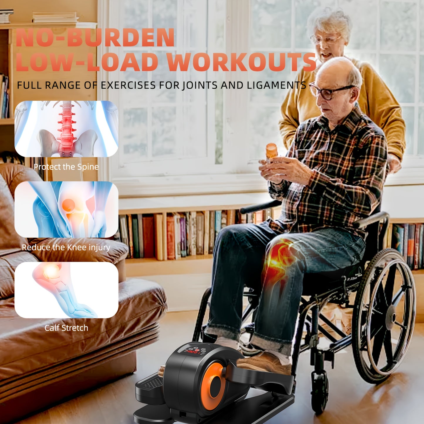 Compact Under Desk Elliptical Machine for Seniors, Quiet & Portable Electric Seated Pedal Exerciser with Remote Control, 12 Adjustable Speeds, Space-Saving Design - Perfect for Low-Impact Workouts at Home Or Office, Elliptica