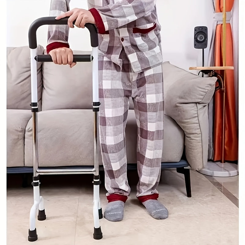 12.4 X 16.54 X 4.92 Inches, 1pc Koociri Easy Bed Rail - Adjustable Walking Aid, Strong Coated Steel Frame, Multiple Grips For Optimal Support, Suitable For Elderly/Adults, Home Bed Use