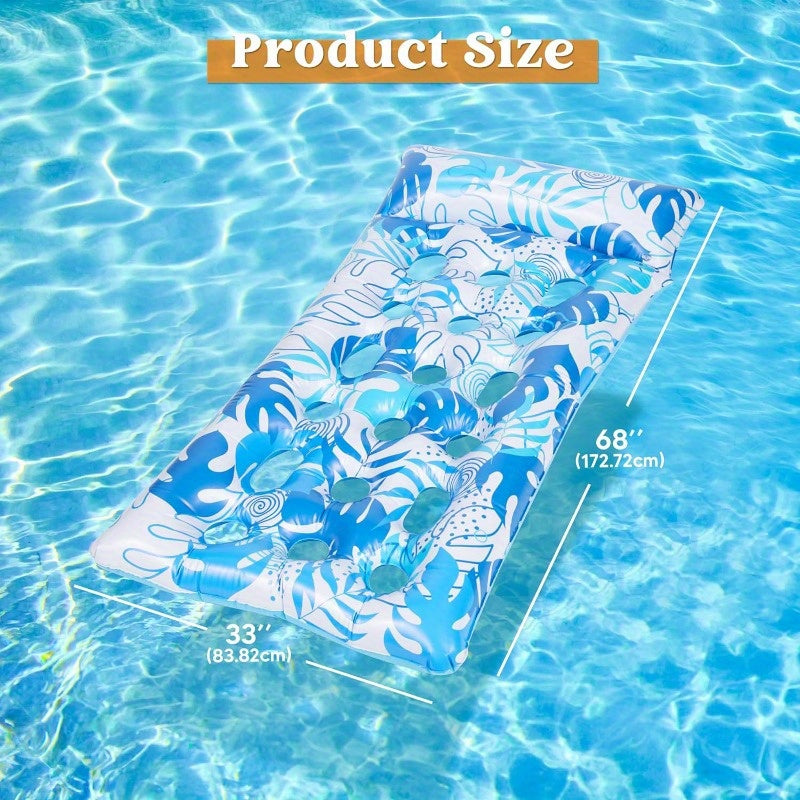 SYNCFUN 2-Pack Inflatable Pool Floats Mat - XL Pool Floaties Adults Size With Headrest, Sun Tanning Raft Lake Beach Swimming Pool Party Balloons Toys Floating Lounge Above Water Keep Cool