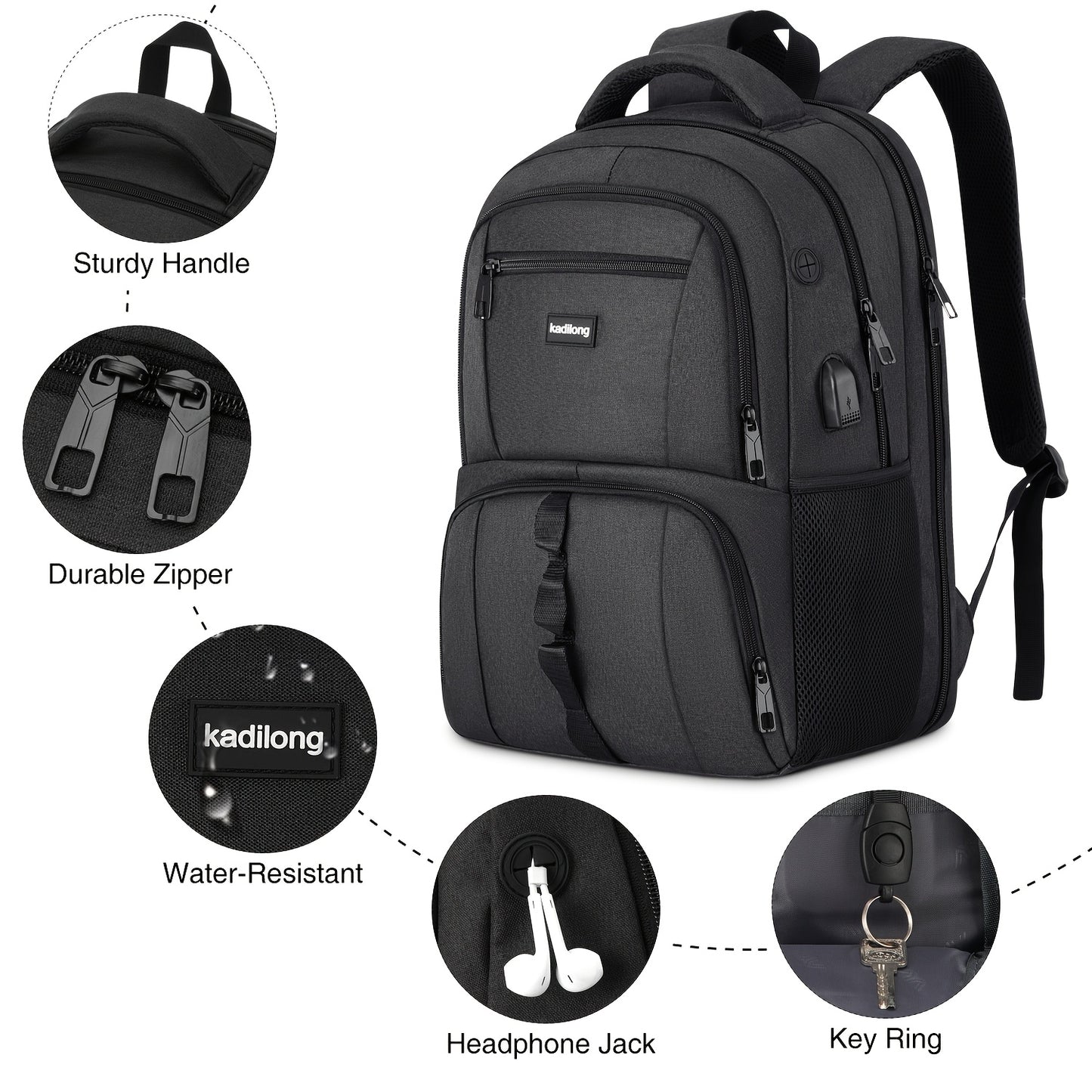 [Anti Theft Backpack] Anti Theft Laptop Backpack | For Men Women, College School Bookbags Computer Bag Gift For Teenage Boys Girls, Business Travel Back Pack With USB Charging Port Fits 15.6 Inch Notebook