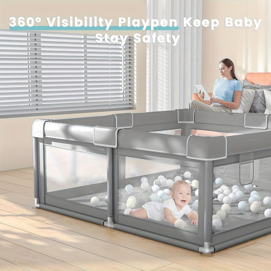 50X50 Inch Baby Playpen With Breathable Mesh Indoor Outdoor