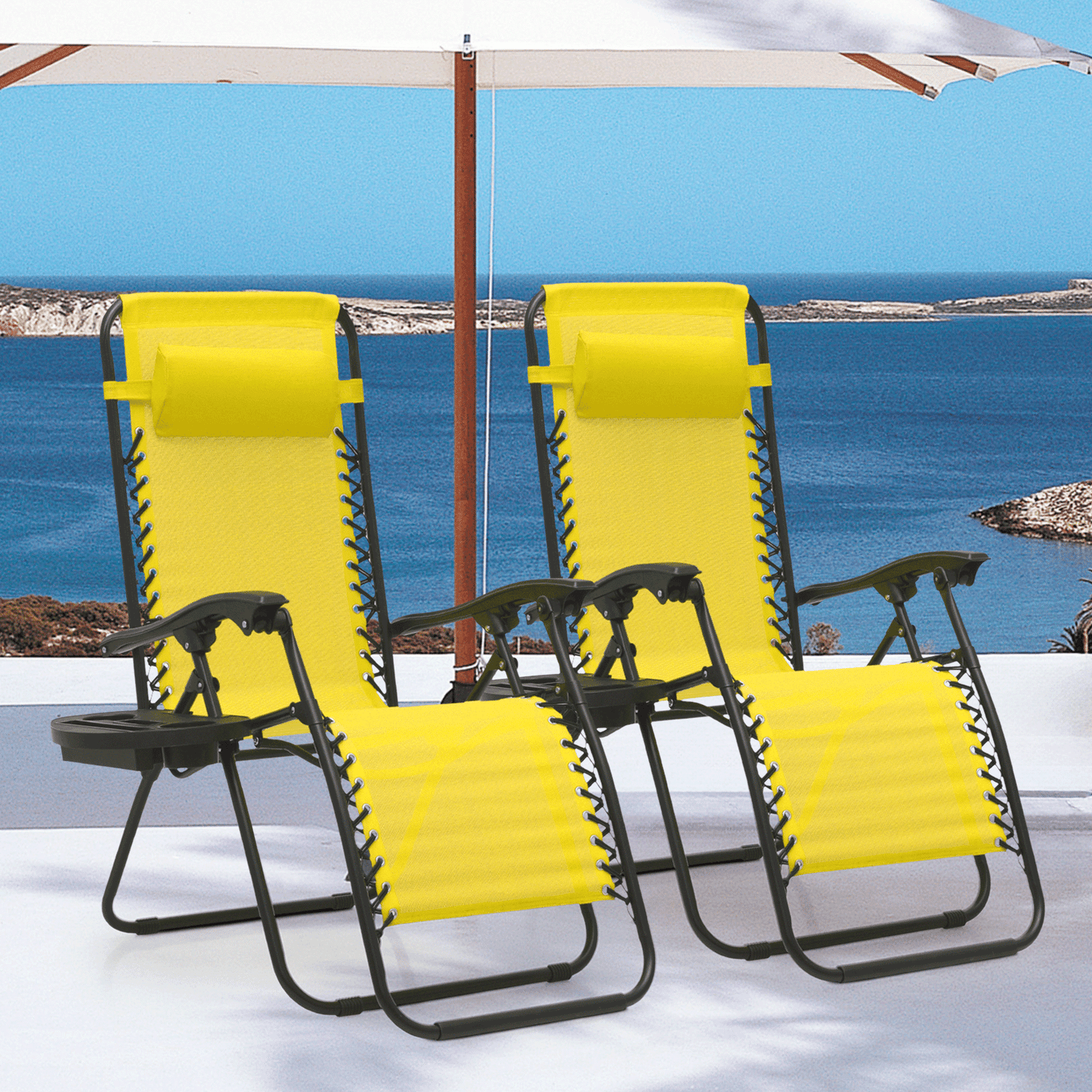 MoNiBloom Zero Gravity Chairs Set of 2 Outdoor Folding Patio Lounge Chairs