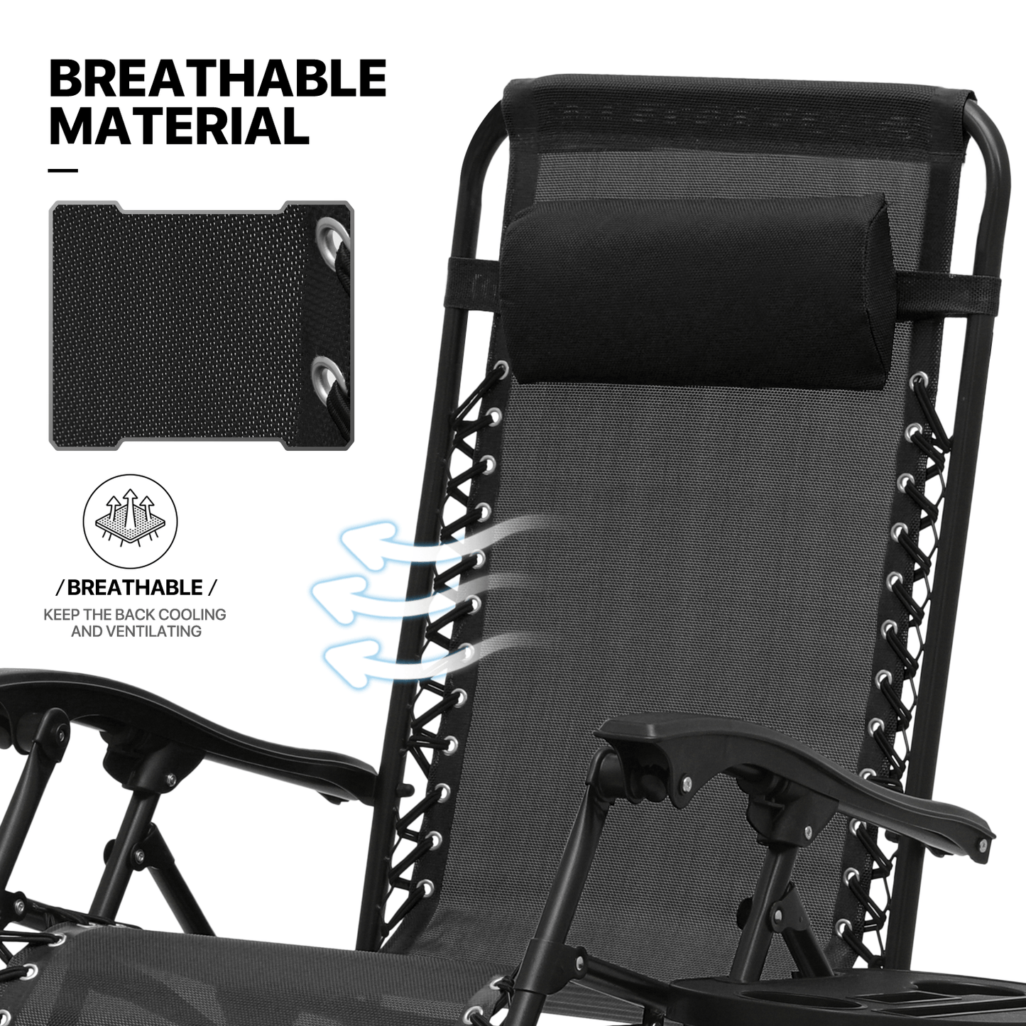 MoNiBloom Zero Gravity Chairs Set of 2 Outdoor Folding Patio Lounge Chairs