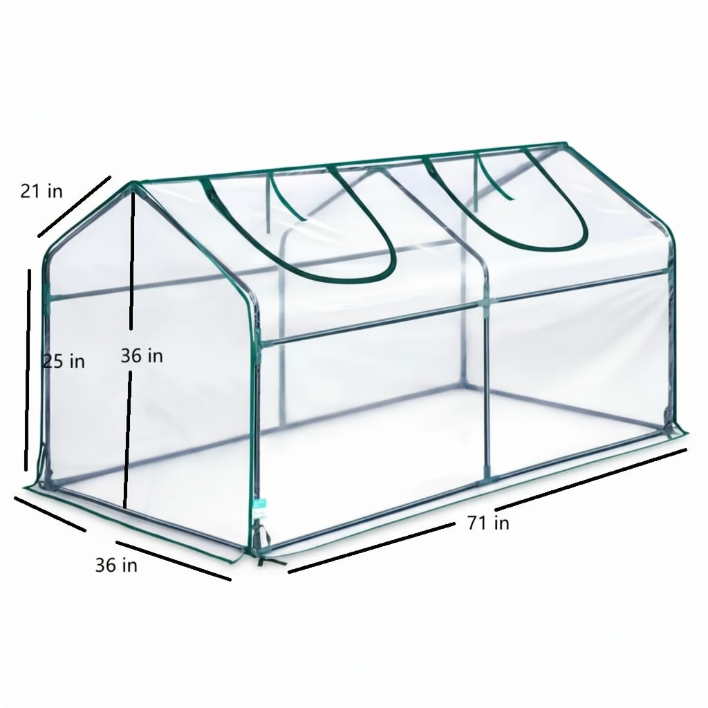 Four Tier Mini Portable Walk In Bell Shape Greenhouse Clear PVC Cover Wheels