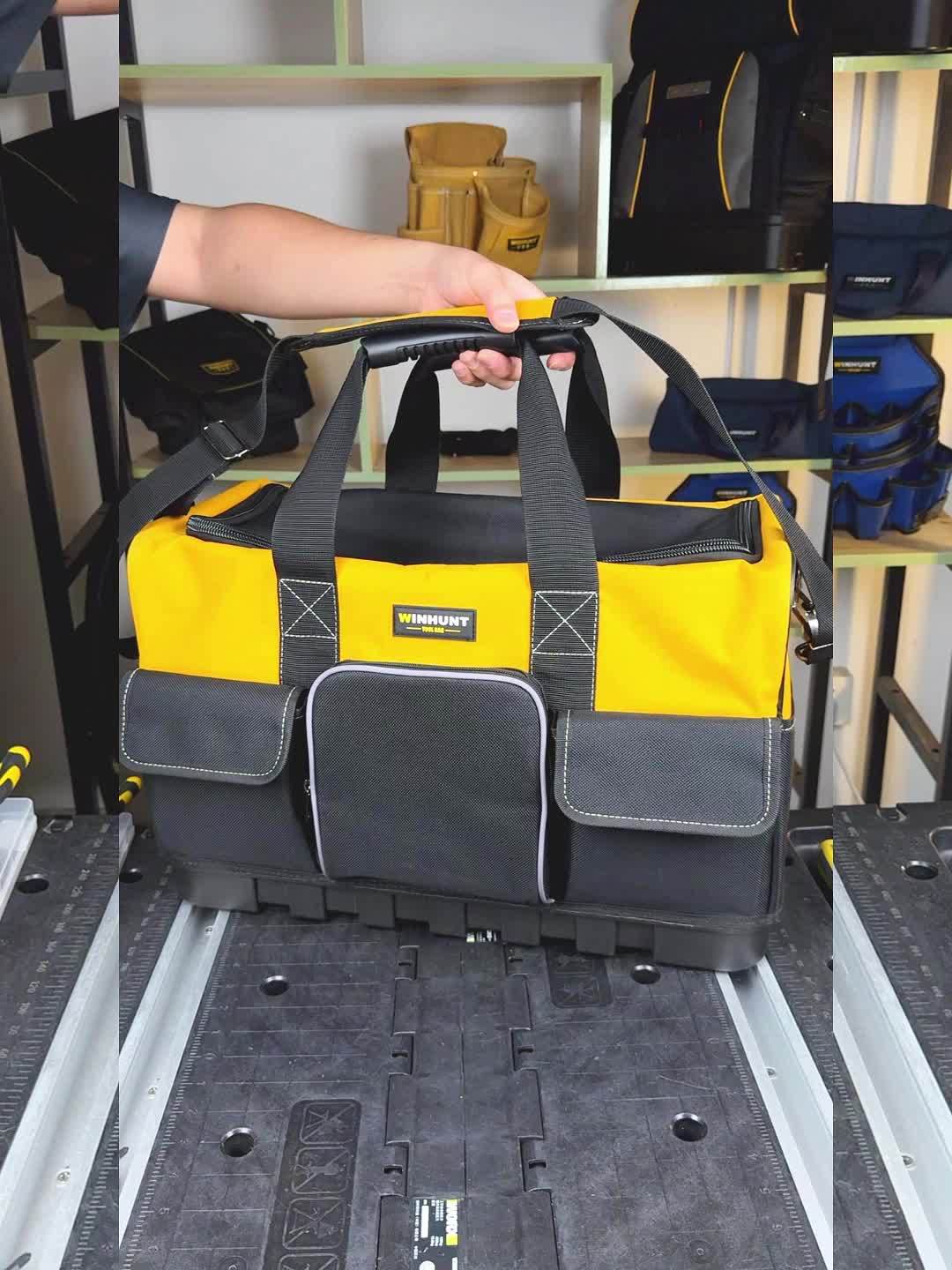WinHunt Heavy Duty Tool Bag With Wide Mouth And Adjustable Shoulder Strap