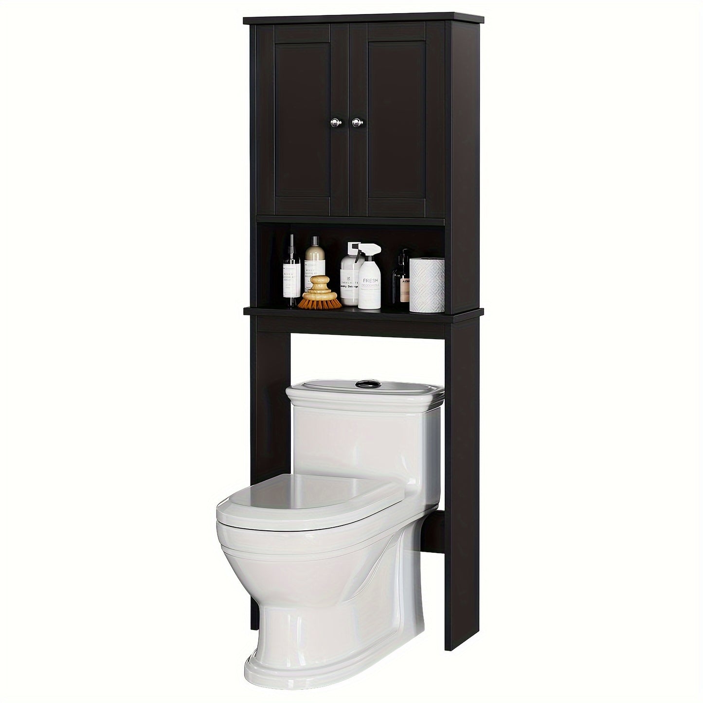 JY QAQA Over The Toilet Storage Cabinet White Space Saver With Adjustable Shelf